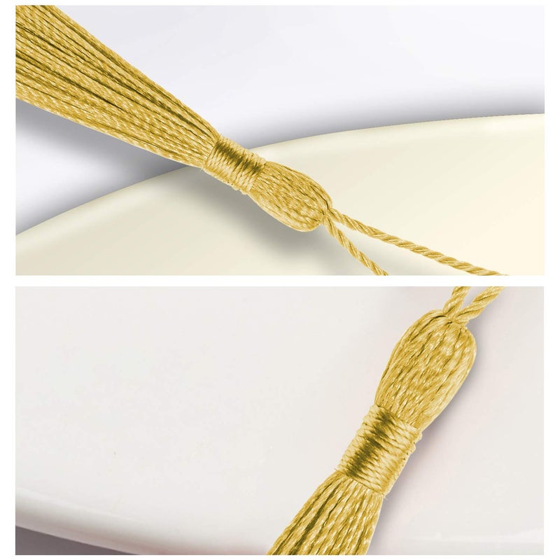 VAPKER Gold Tassels 13cm/5-Inch Silky Handmade Soft Mini Tassels with 2-Inch Cord Loop for Jewelry Making, DIY Projects, Bookmarks - Image 4